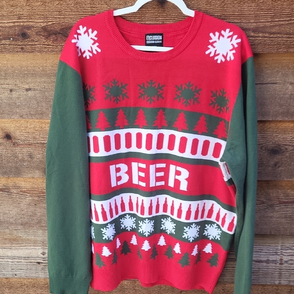 Ugly Christmas Red and Green Men's Sweater XXXL NWOT